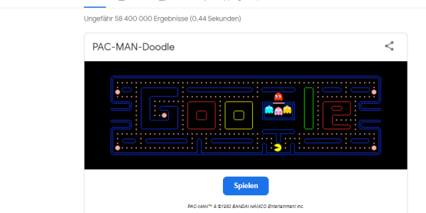 Pacman Game in Google